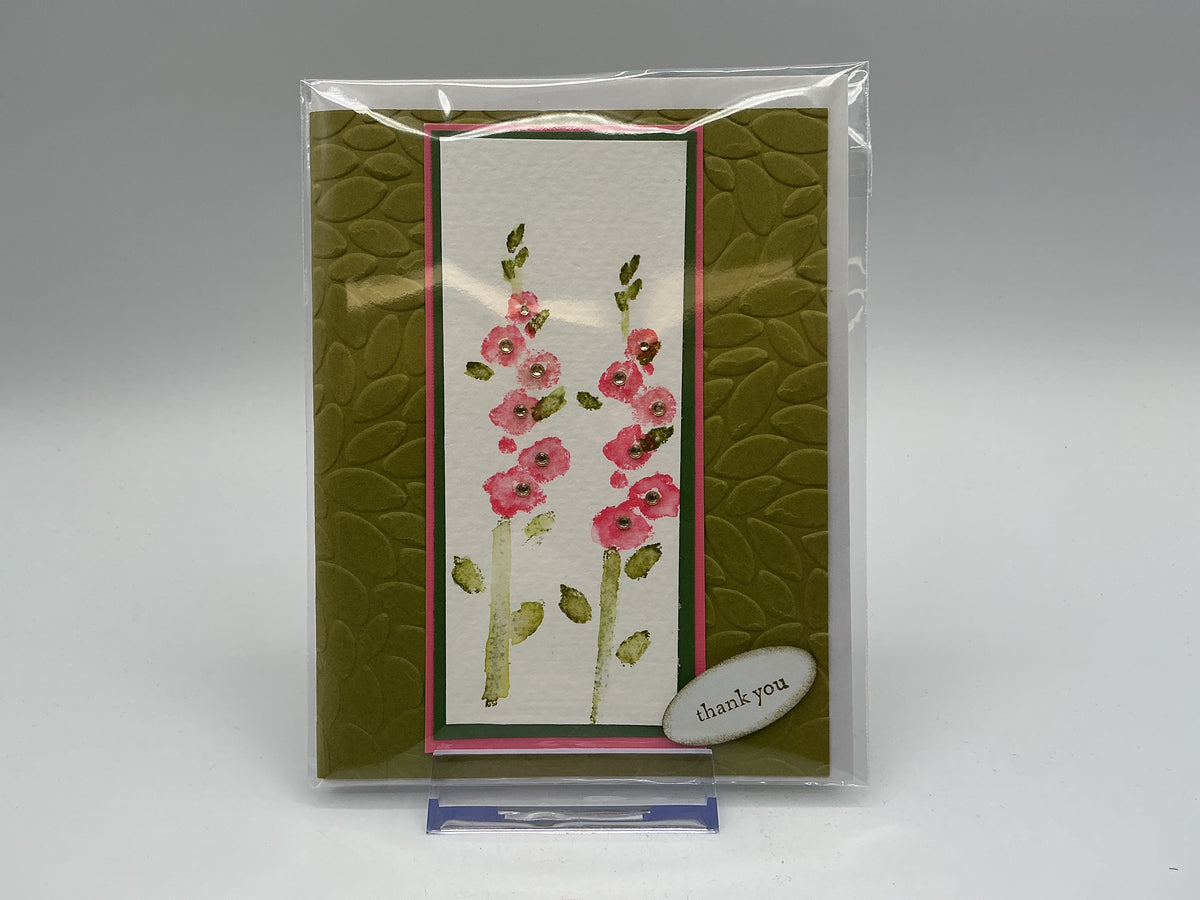 Hollyhock original blank card