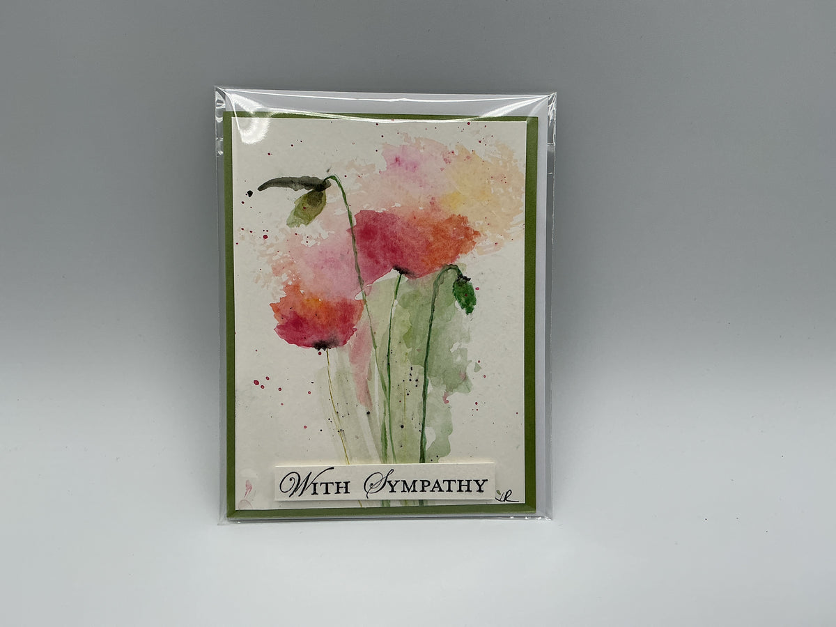W/S Poppies watercolor blank card