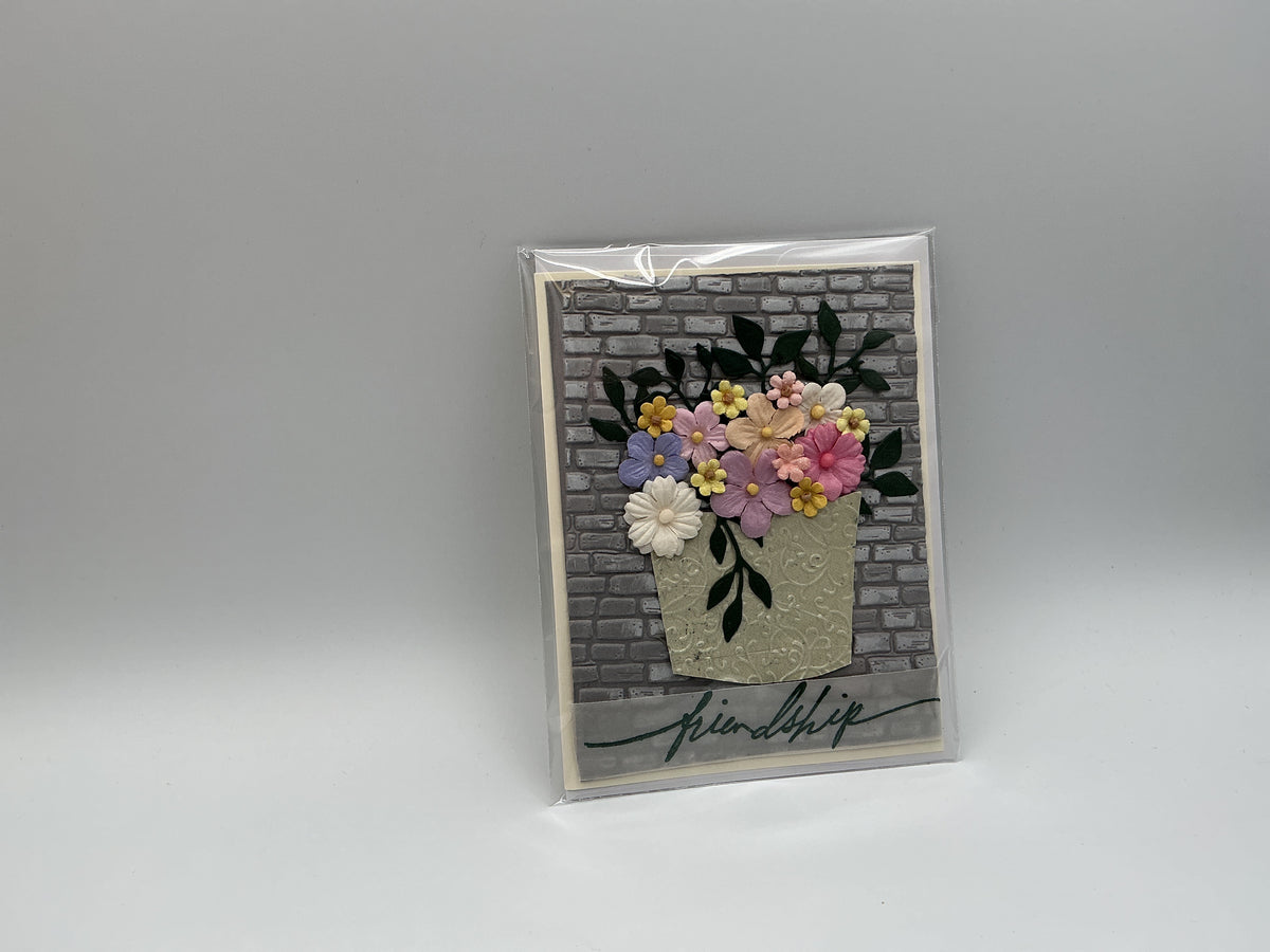 Flower pot friendship blank card