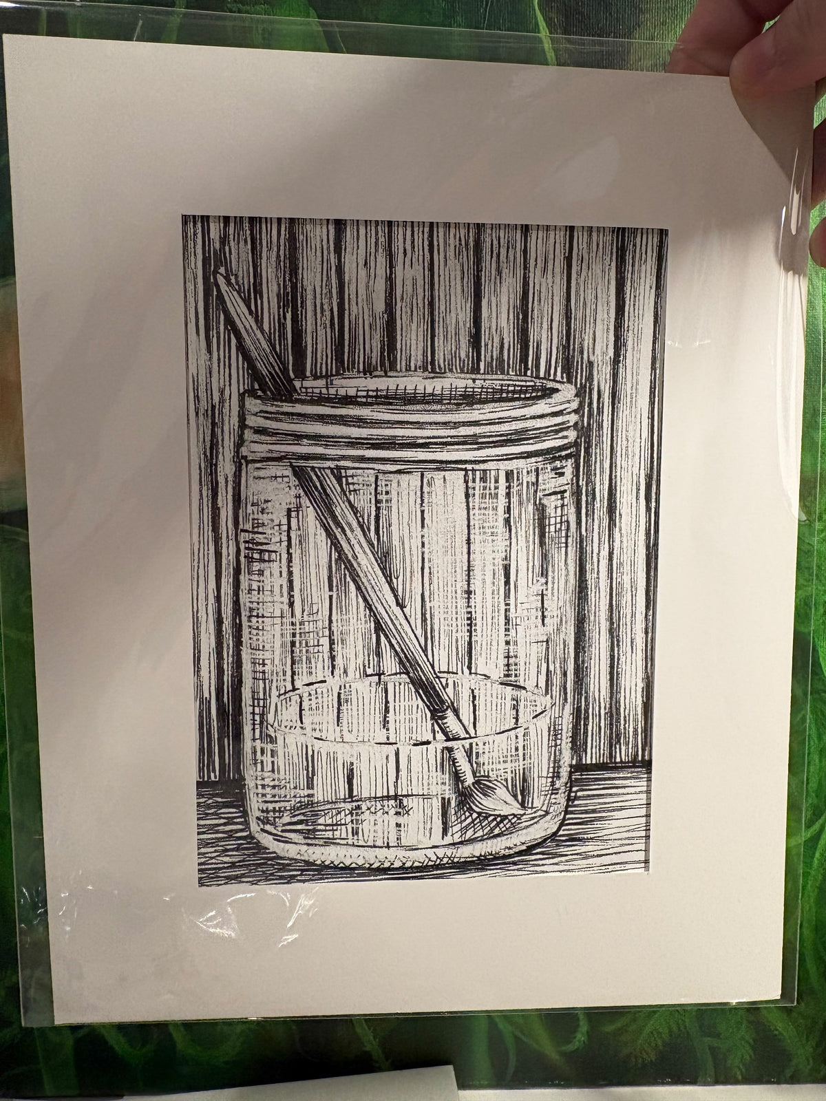 Jar and Paintbrush Art Print 5x7