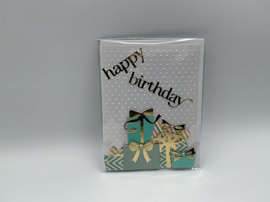 Boxes happy birthday blank card