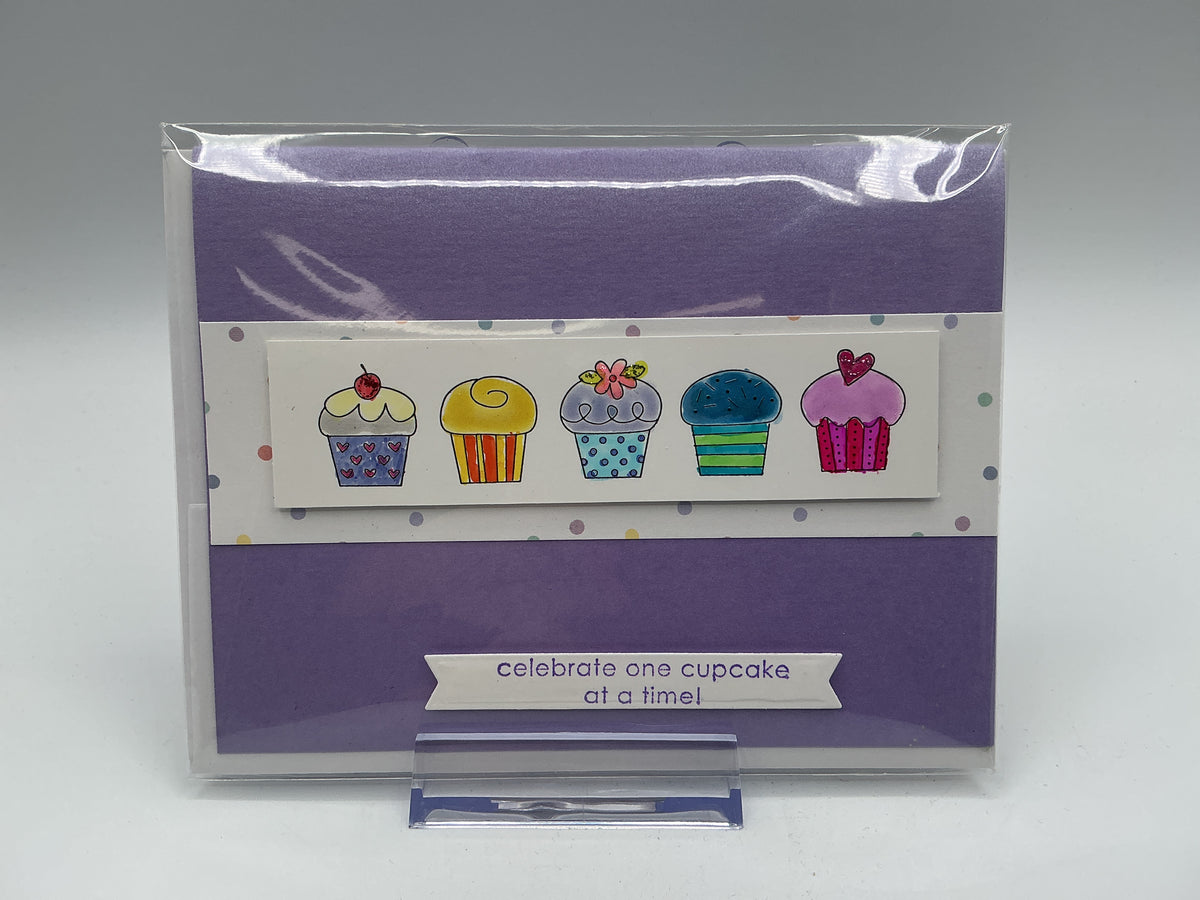 Colorful Cupcakes original blank card