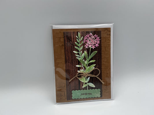 3d wildflowers blank card