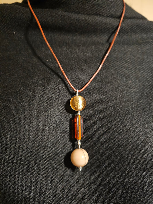 Dark brown leader Necklace