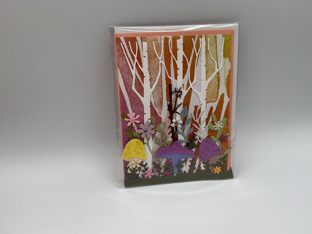 Shooms ombré pink to orange blank card