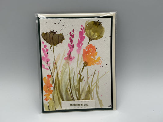Candle watercolor blank card