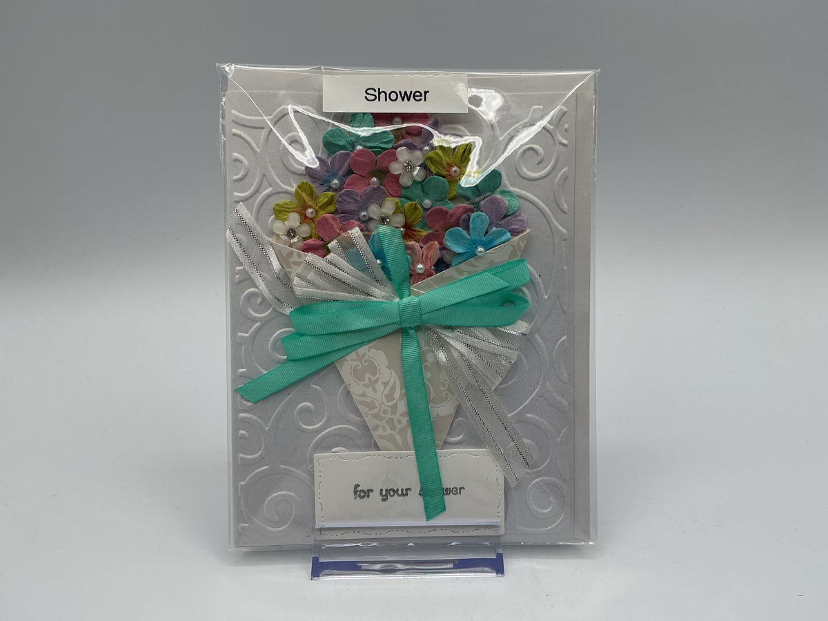 Bouquet shower original blank card