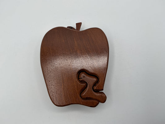 Apple w/Worm Large Puzzle Box
