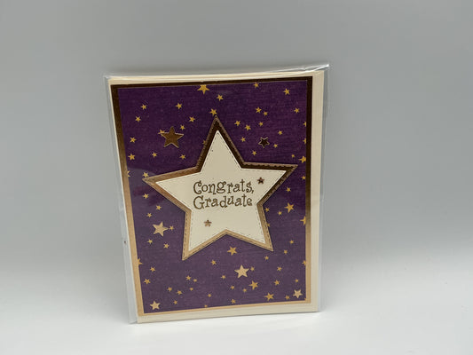 Grad Star purple blank card