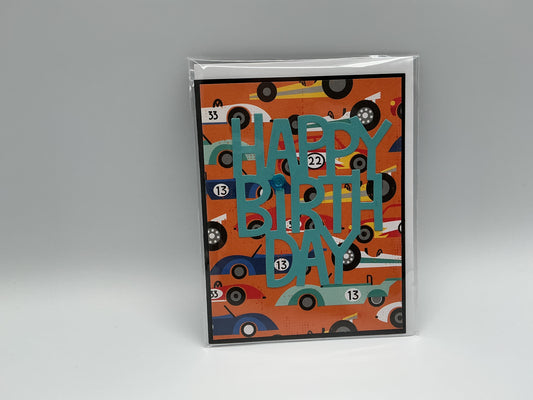 Race car blank card