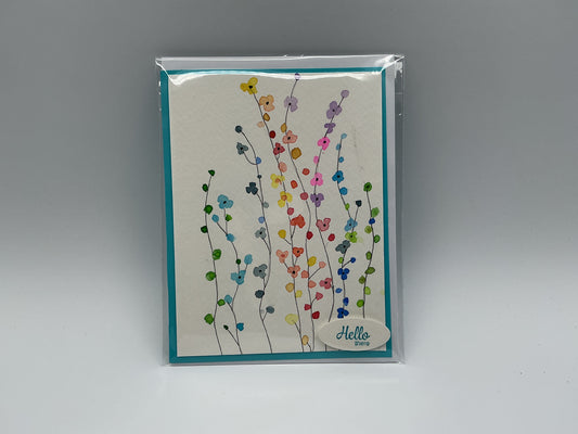 Floral dots watercolor blank card