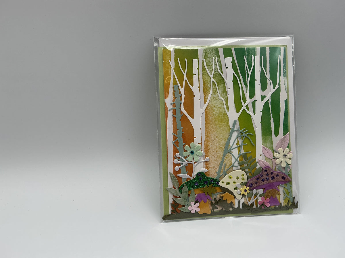 Shooms ombré orange to green blank card