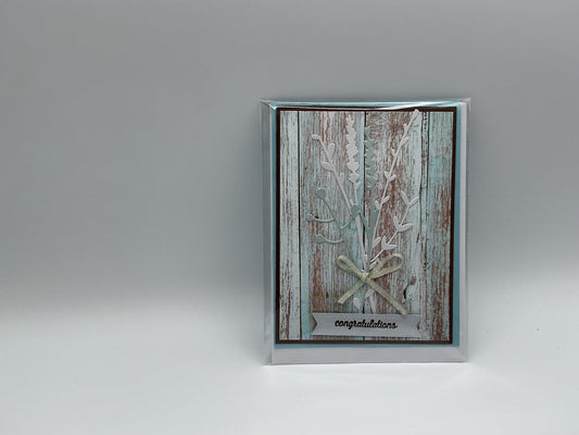 Wood bouquet blank card