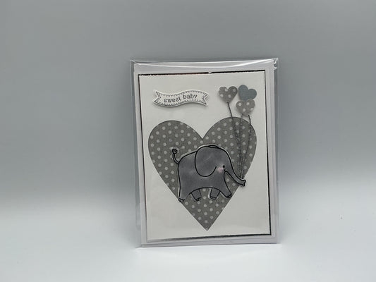 Elephant baby blank card