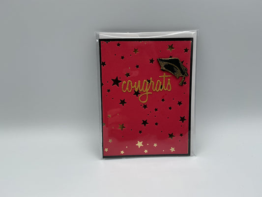 Grad red blank card