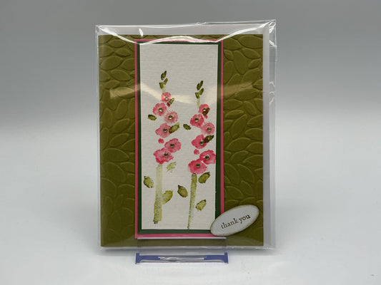 Hollyhock original blank card