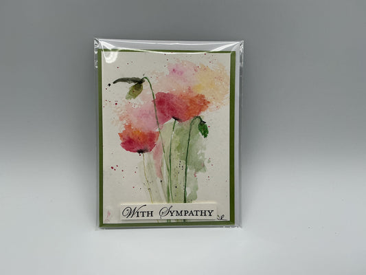 W/S Poppies watercolor blank card