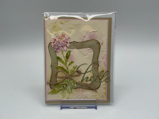 Framed Hello original blank card