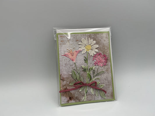 3d wildflowers blank card