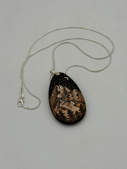 Large Mountain Scene Necklace