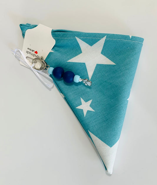 S/M Light Blue Star Bandana