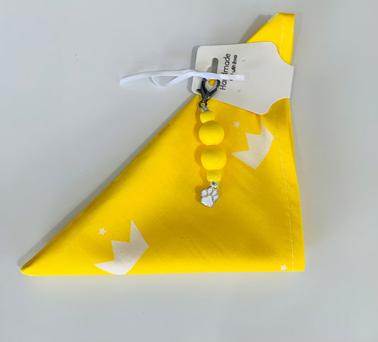 S/M Yellow and White Crown Bandana