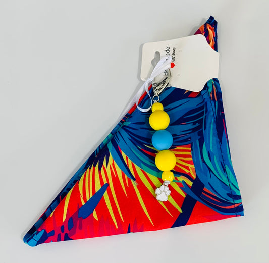 L/XL Bright Pink, Yellow, Blue Bandana