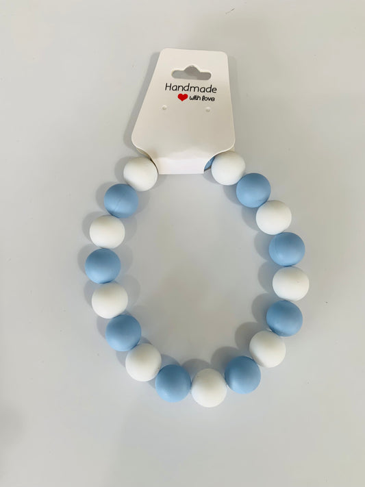 Small Light Blue, White Necklace