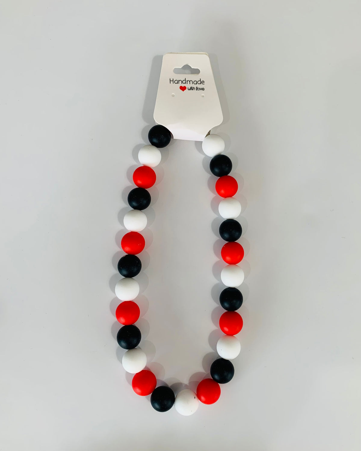 Medium Red, Black, Blue Necklace
