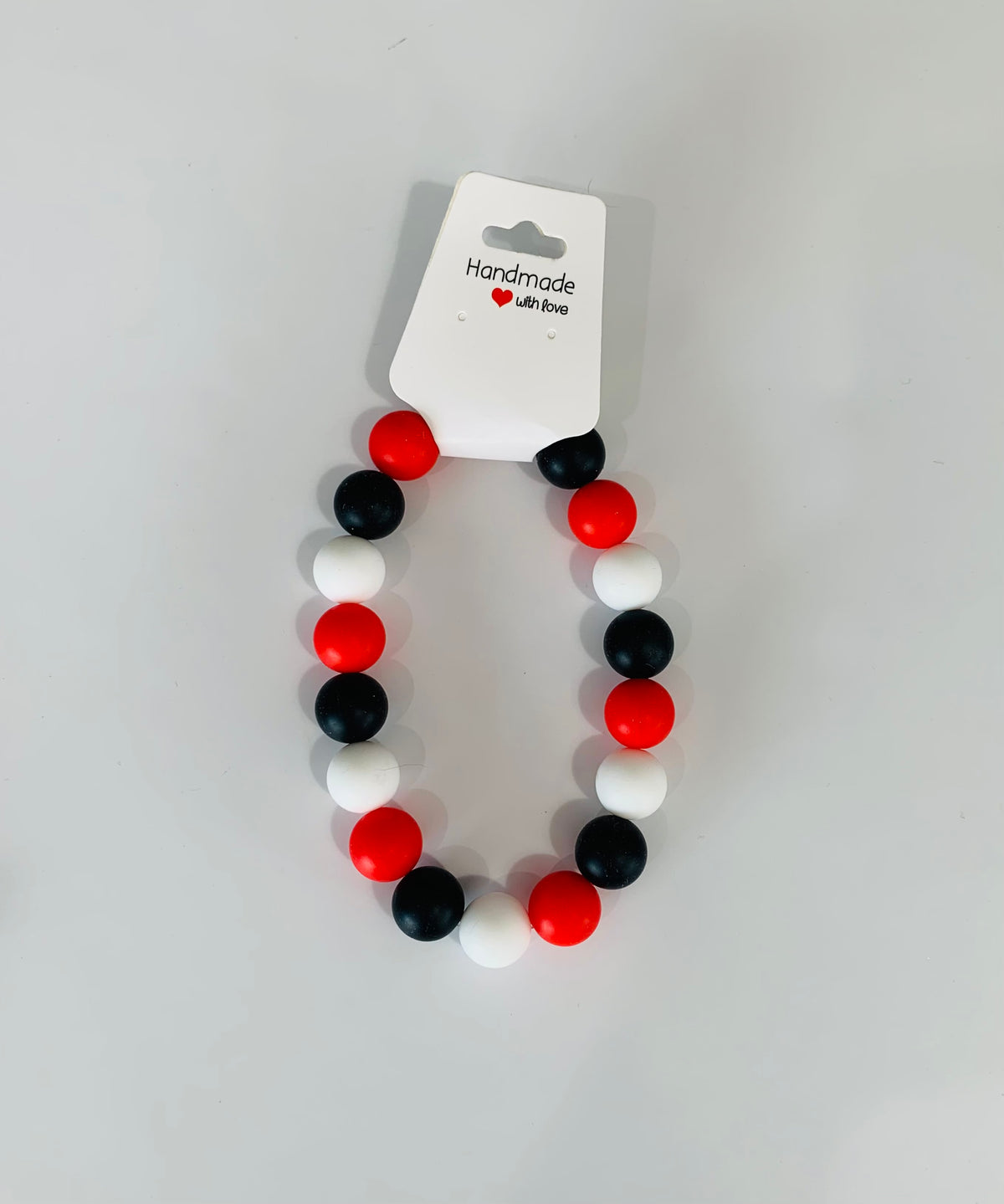Red, Black, White Small Necklace