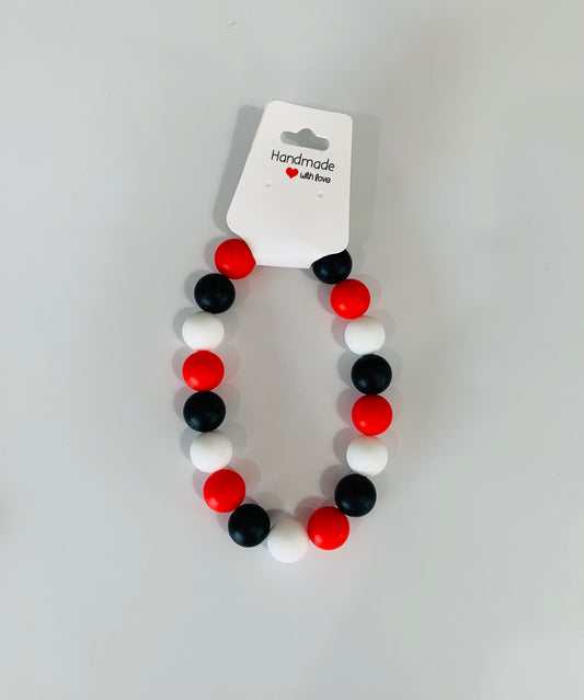 Red, Black, White Small Necklace