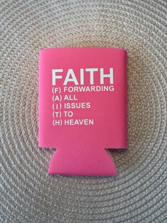 Pink and White  "F.A.I.T.H." Drink Sleeve