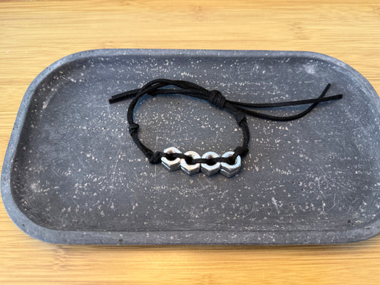 Black  Men's Hex Nut Bracelet
