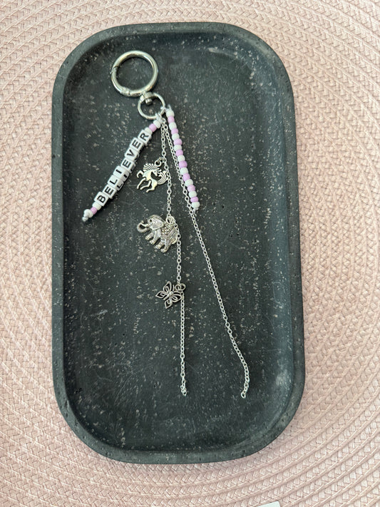 17 Purple and Silver  Bag Charm