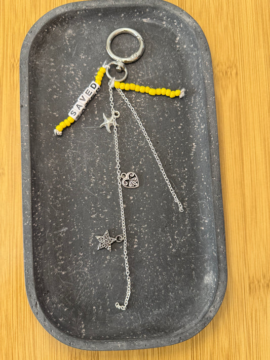 12 Yellow and Silver  Bag Charm
