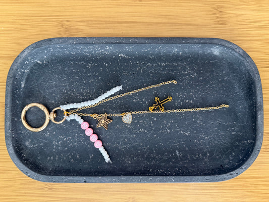 5 Gold and Pink  Bag Charm
