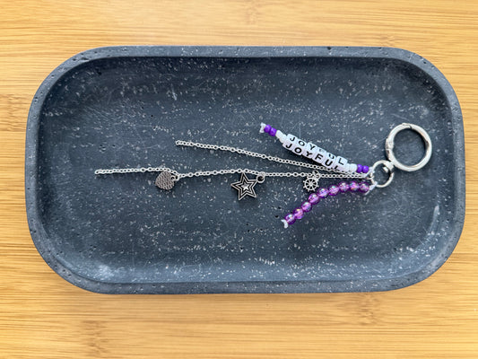 1 Silver and Purple  Bag Charm