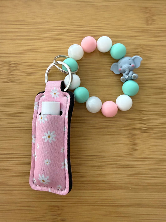 Mint Green Elephant Keychain Wristlet