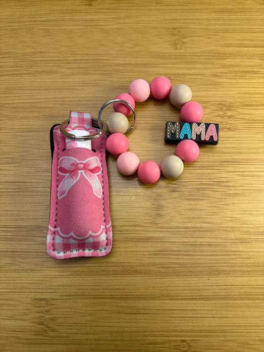 Pink  "Mama" Keychain Wristlet