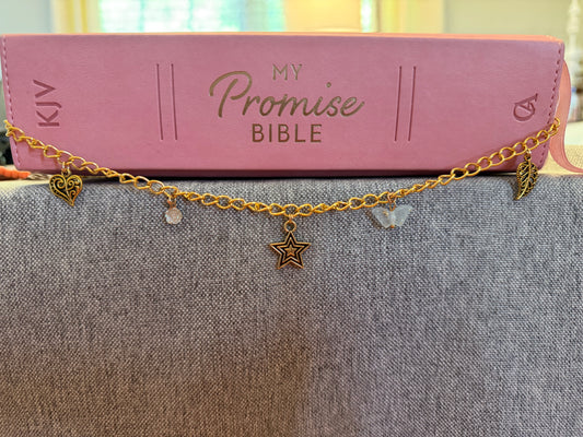 6 Gold and Red  Bible Charm