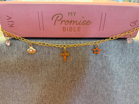 9 Gold  Bible Charm
