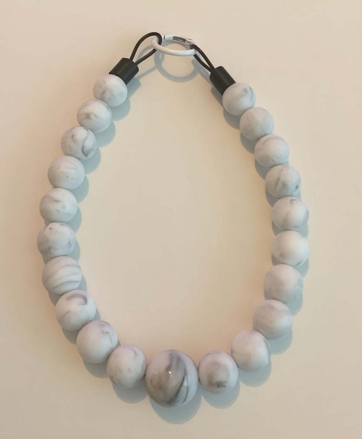 White and Grey The Beaded Paw Necklace Collar