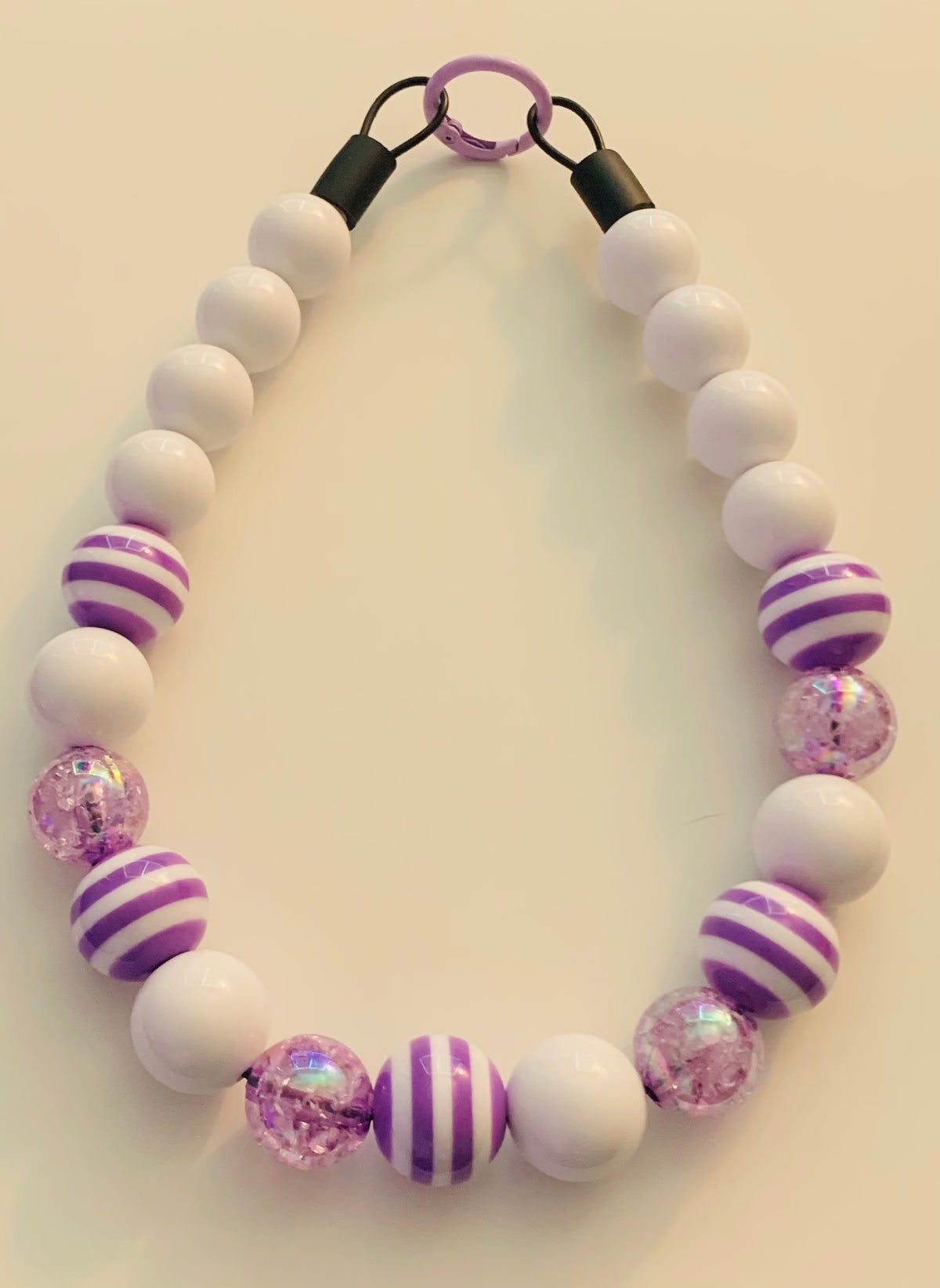 Purple and White The Beaded Paw Necklace Collar
