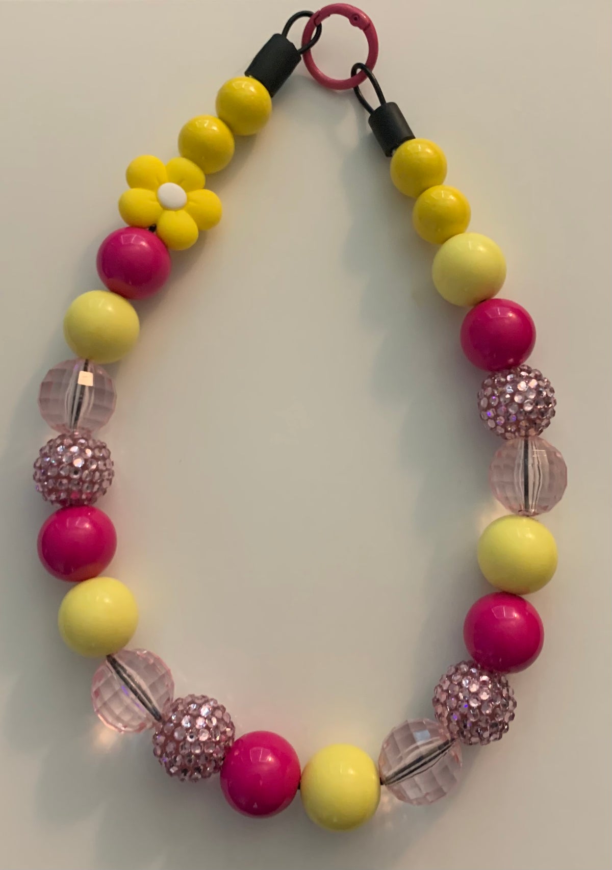 Yellow and Pink The Beaded Paw Necklace Collar