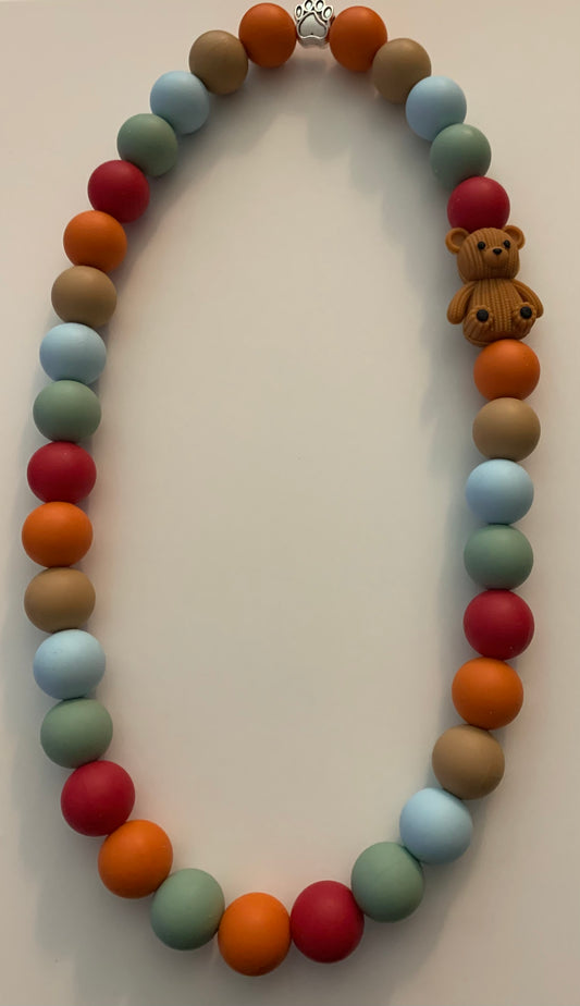 Multi Color The Beaded Paw Necklace