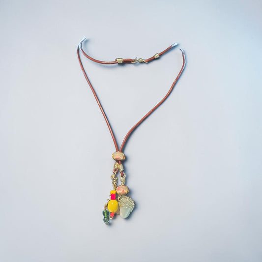 Redish brown leader Lariat necklace