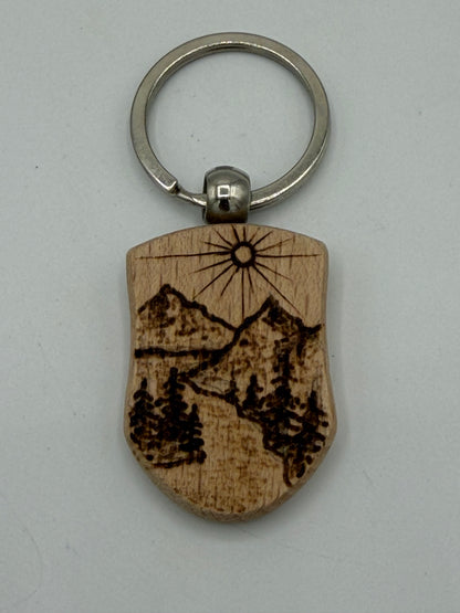 Brown and black Wooden Hive Studio Key chain