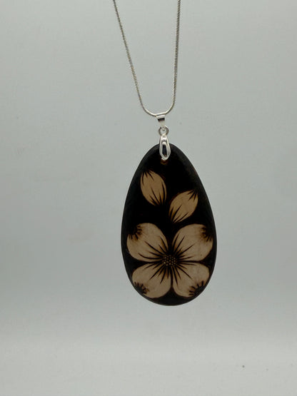 Large dogwood flower necklace