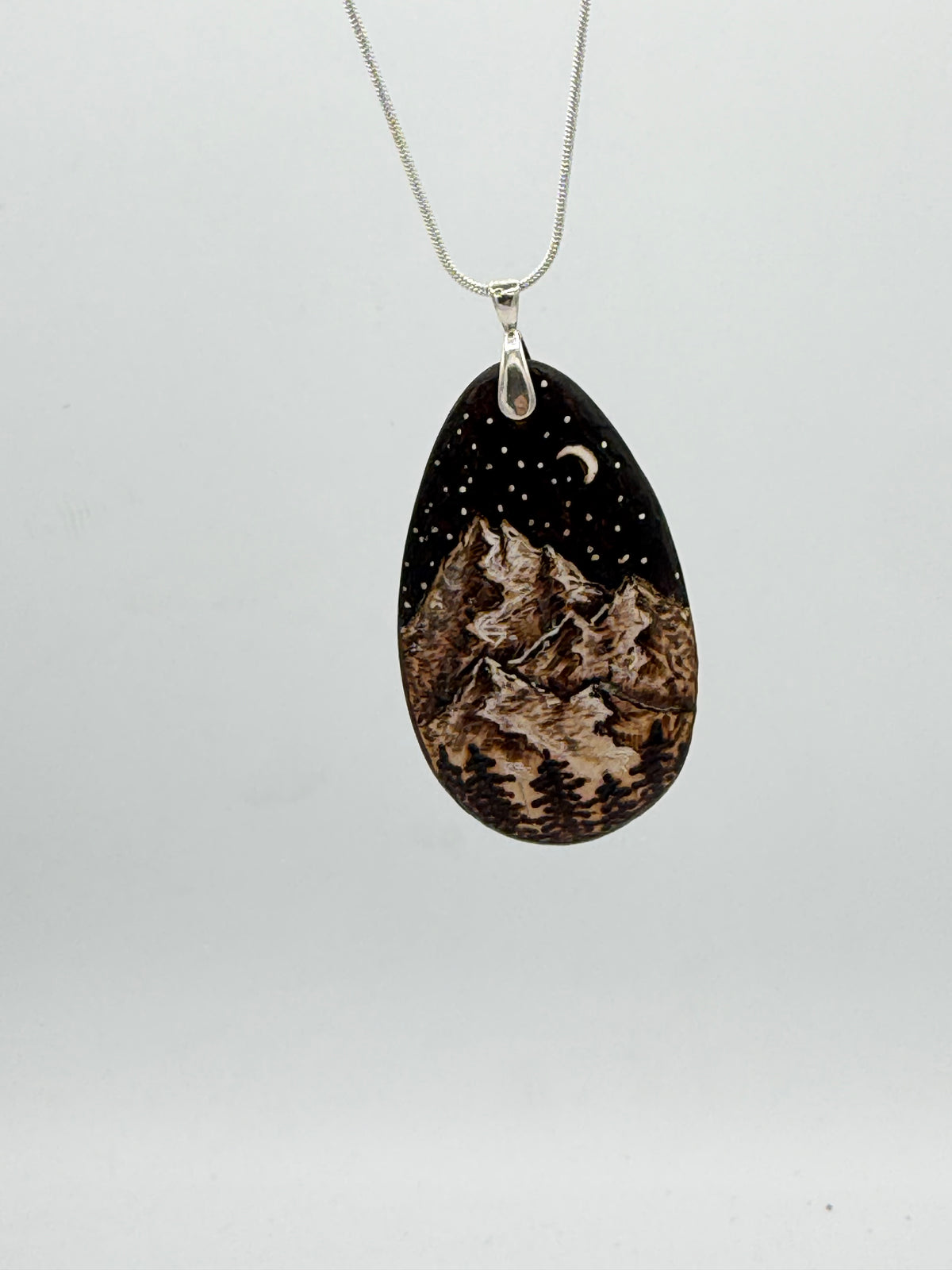 Large Mountain Scene Necklace