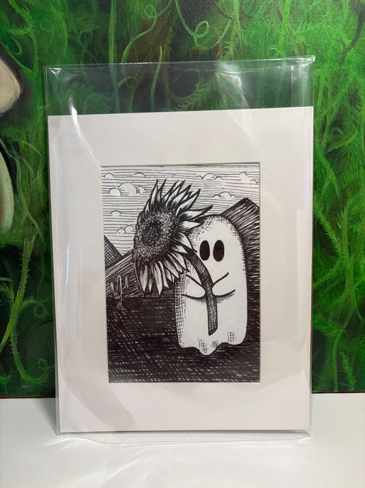 Sunflower Ghost Art Print 5x7